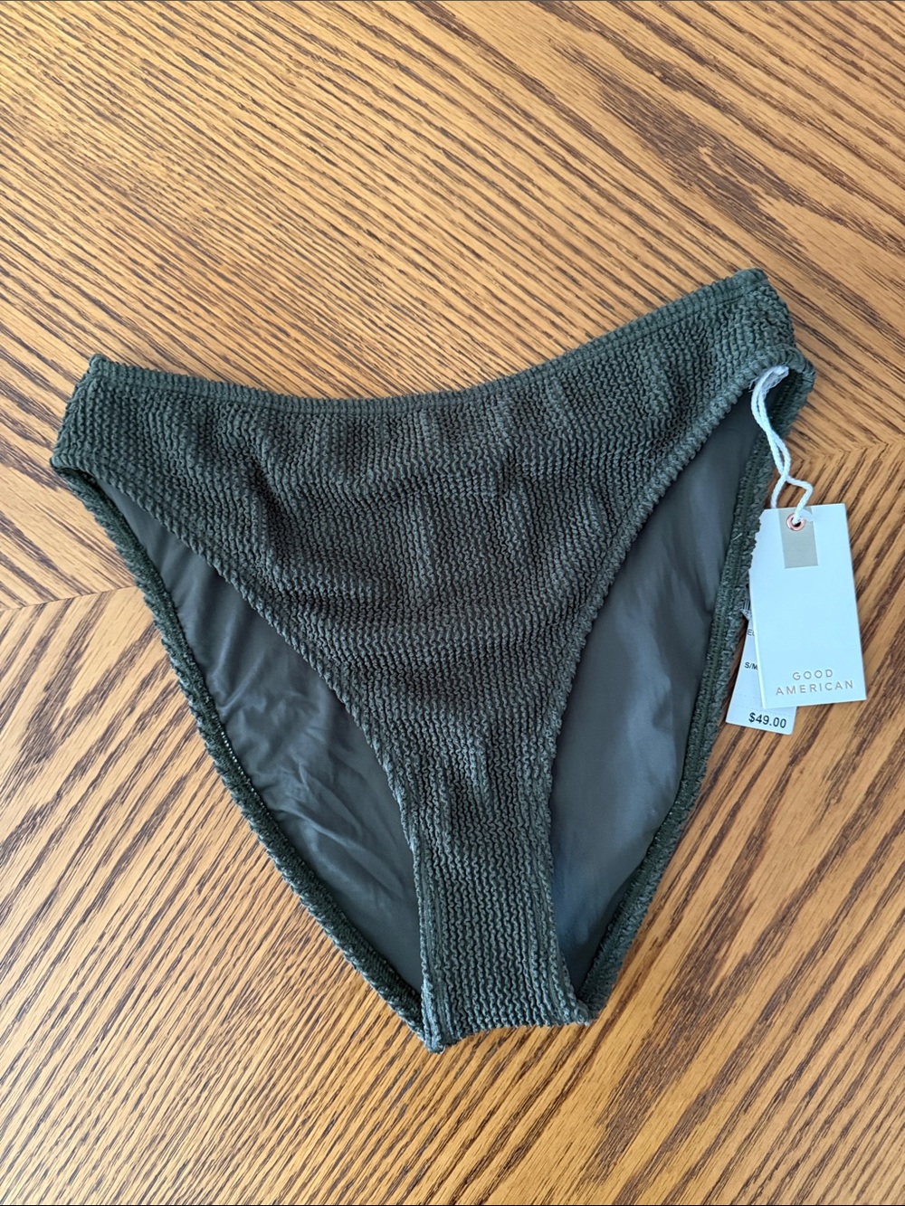 GOOD AMERICAN Always Fits Good Waist Cheeky Bikini Bottom - Green